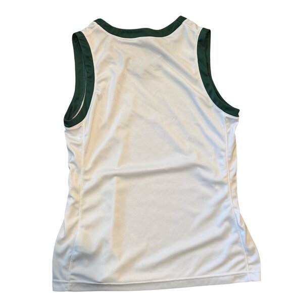 Nike Womens Tank M White Green Dri-FIT Sleeveless Team Jersey Slim - Picture 2 of 6